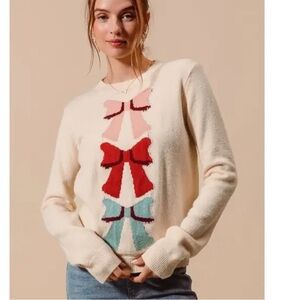 So Me Bow Ribbon Pullover Sweater